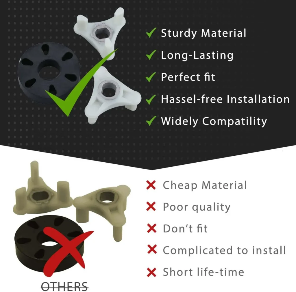 Comparison of durable and flimsy parts.