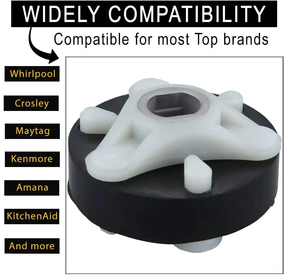 Universal washer motor coupling compatible with major brands.